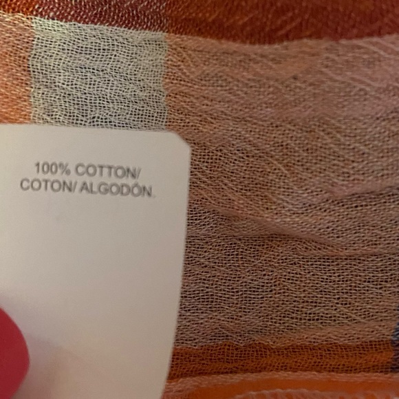 Lucky Brand Button Front Blouse Cap Sleeve Lightweight Pink Plaid Size Large - Picture 6 of 10